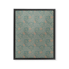 William Morris Apple Indigo Antique Gold Pattern Framed Canvas Print Gallery Image 8