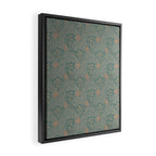 William Morris Apple Indigo Antique Gold Pattern Framed Canvas Print Gallery Image 2