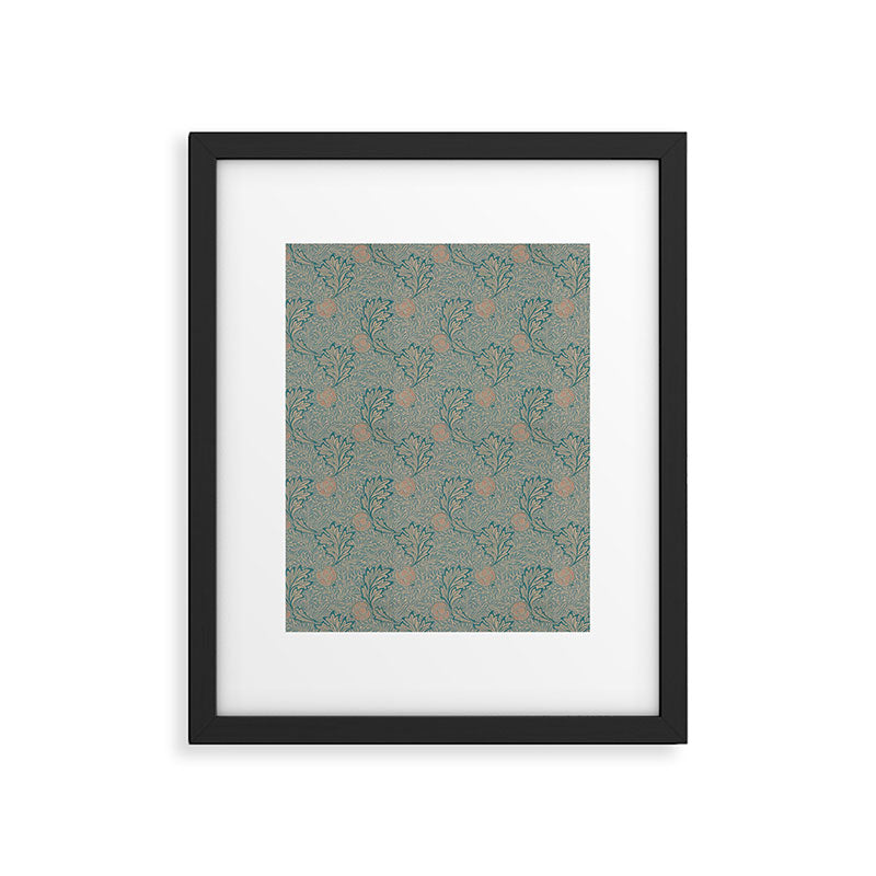 William Morris Apple Indigo Antique Gold Pattern Framed Art Print Gallery Image 6