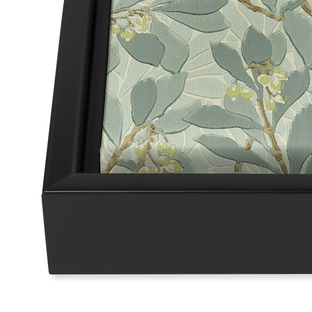 William Morris Arbutus Major Blue Cream Red Pattern Framed Canvas Print Gallery Image 3