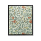 William Morris Arbutus Major Blue Cream Red Pattern Framed Canvas Print Gallery Image 8