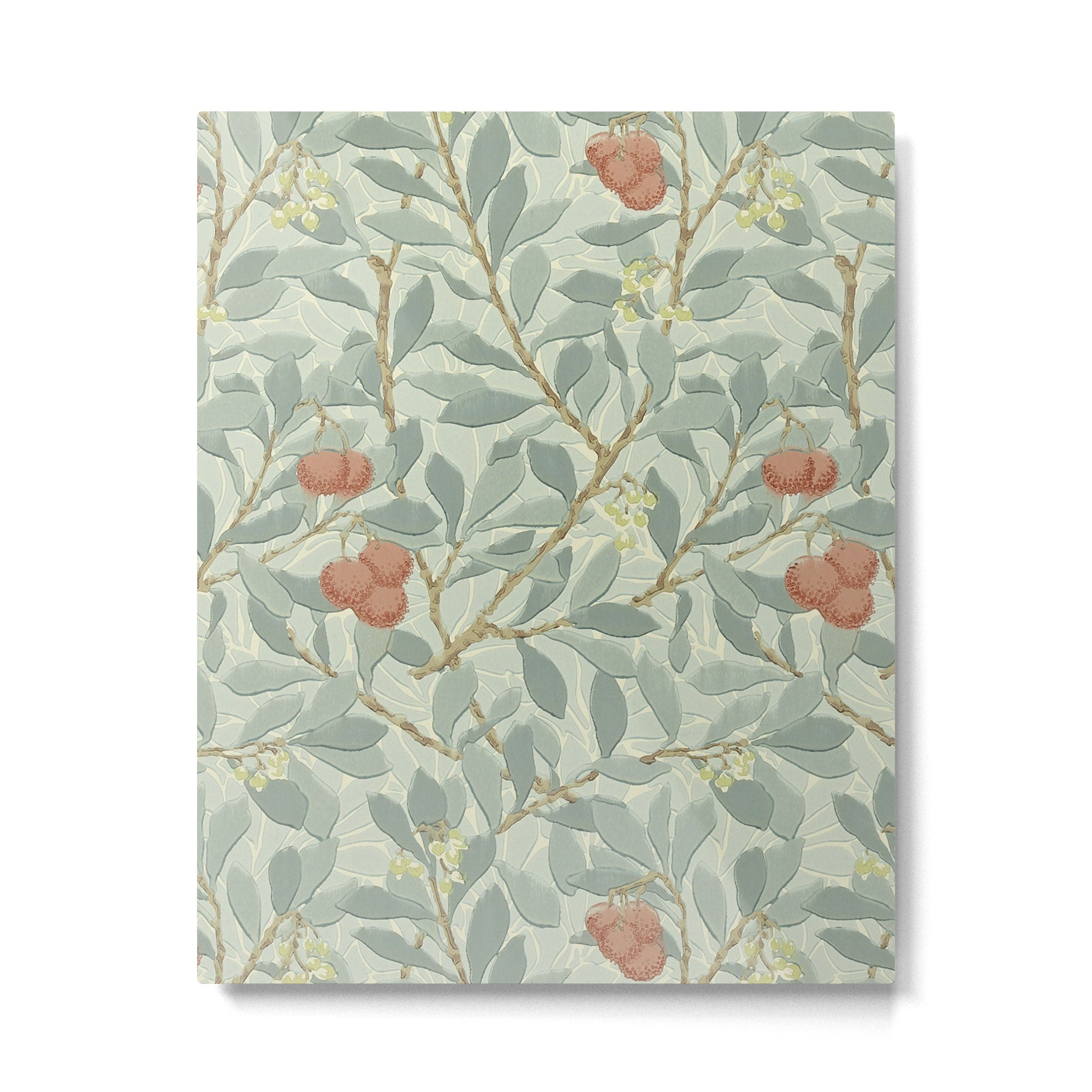 William Morris Arbutus Major Blue Cream Red Pattern Metal Print Gallery Image 6