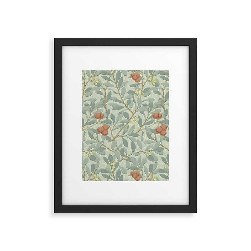 William Morris Arbutus Major Blue Cream Red Pattern Framed Art Print Gallery Image 6
