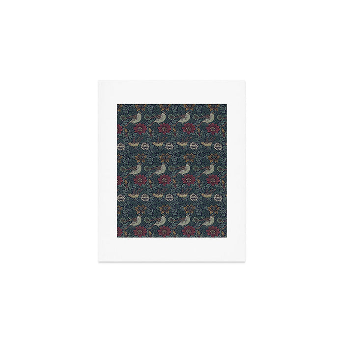 William Morris Bird and Anemone Forest Indigo Art Print Gallery Image 1