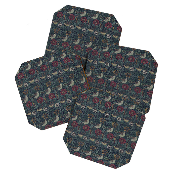William Morris Bird and Anemone Forest Indigo Coaster Gallery Image 1