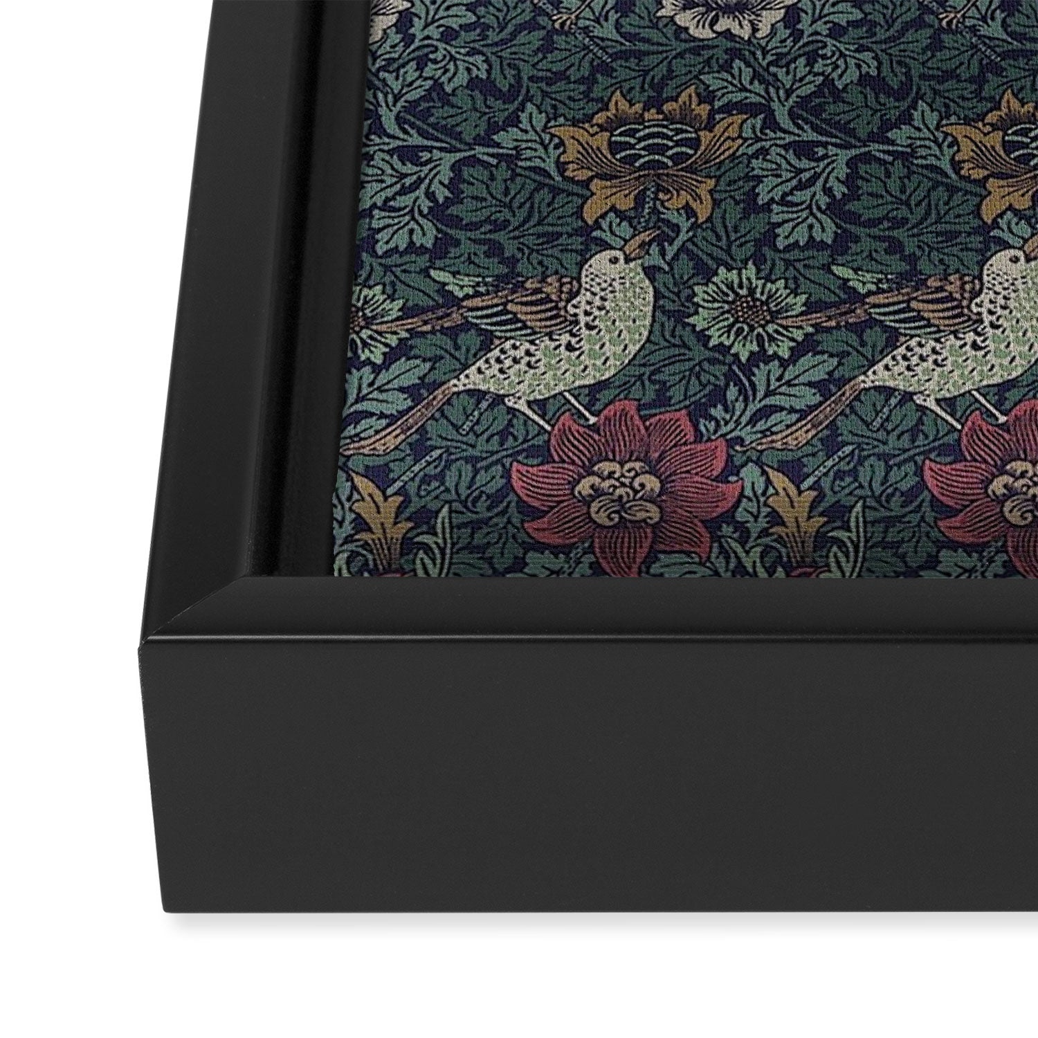 William Morris Bird and Anemone Forest Indigo Framed Canvas Print Gallery Image 3