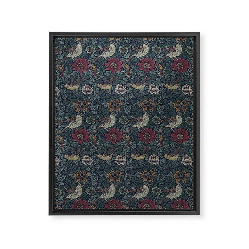 William Morris Bird and Anemone Forest Indigo Framed Canvas Print Gallery Image 8