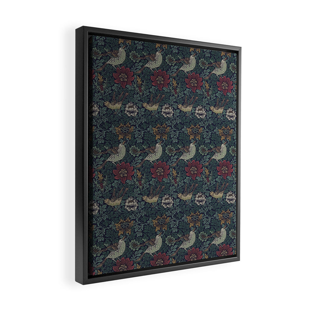 William Morris Bird and Anemone Forest Indigo Framed Canvas Print Gallery Image 2