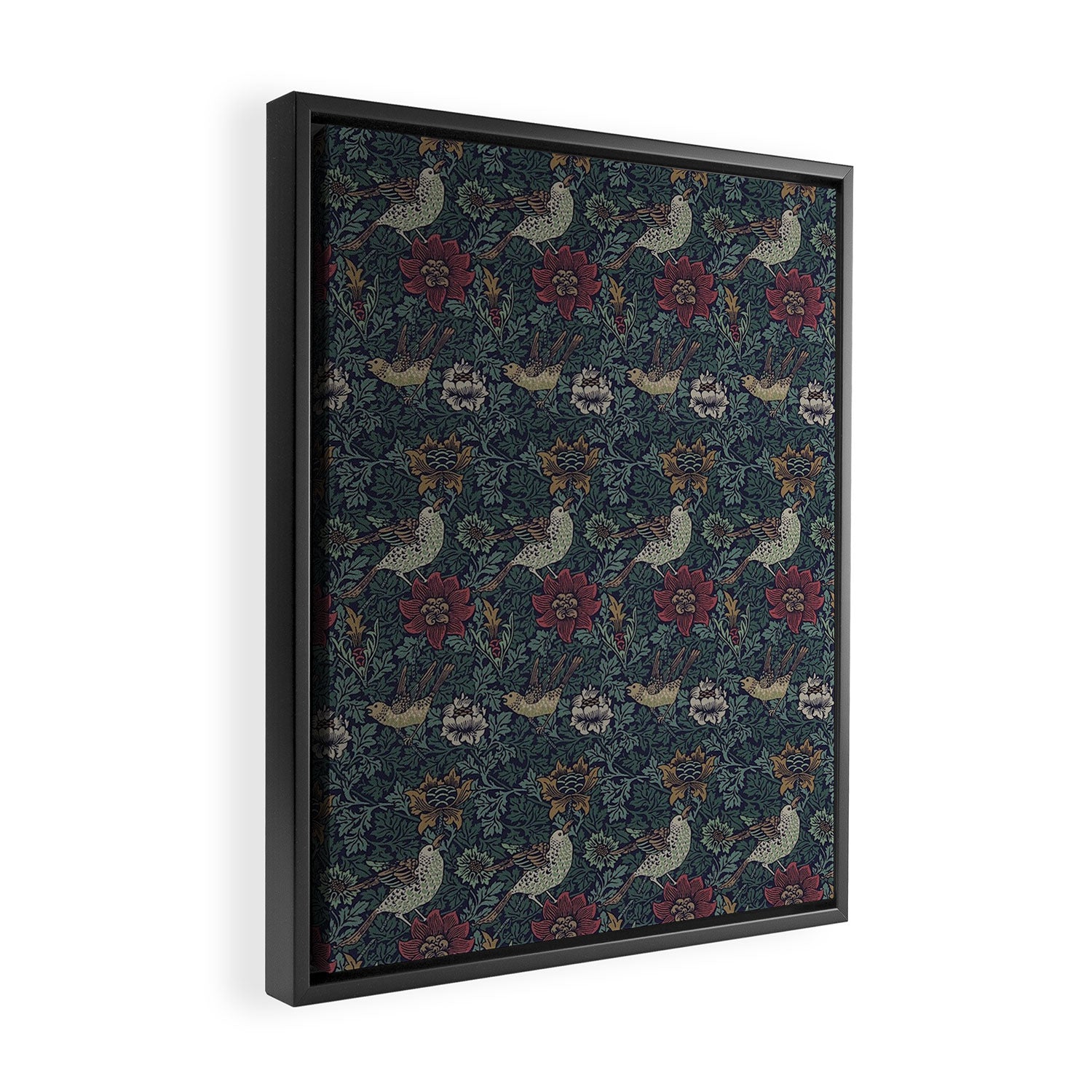 William Morris Bird and Anemone Forest Indigo Framed Canvas Print Gallery Image 2