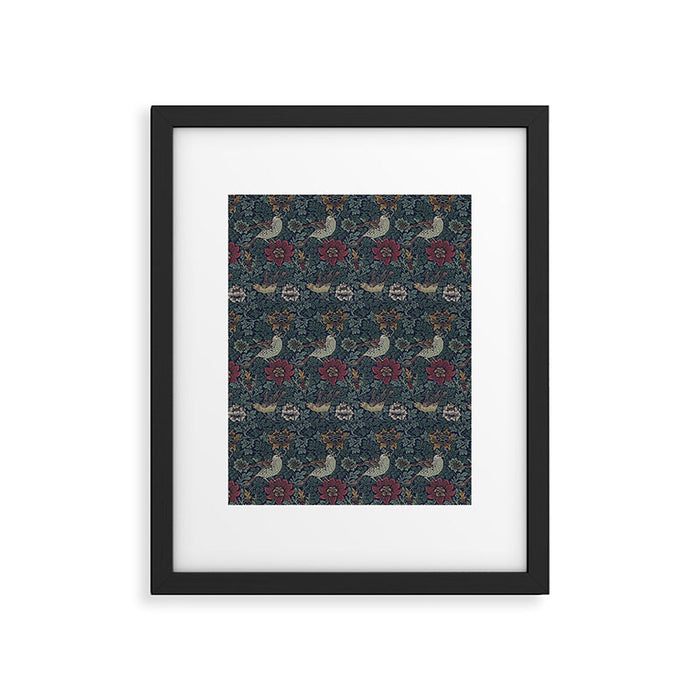William Morris Bird and Anemone Forest Indigo Framed Art Print Gallery Image 1
