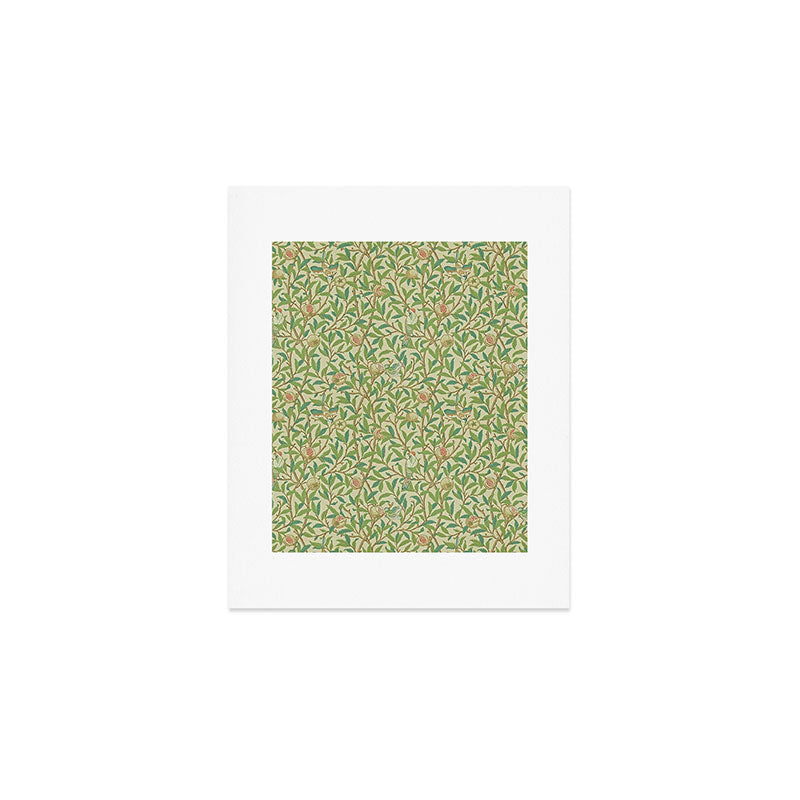 William Morris Bird and Pomegranate Green Parchment Art Print Gallery Image 1
