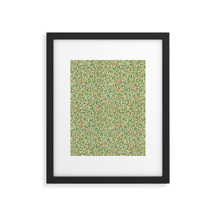 William Morris Bird and Pomegranate Green Parchment Framed Art Print Gallery Image 1