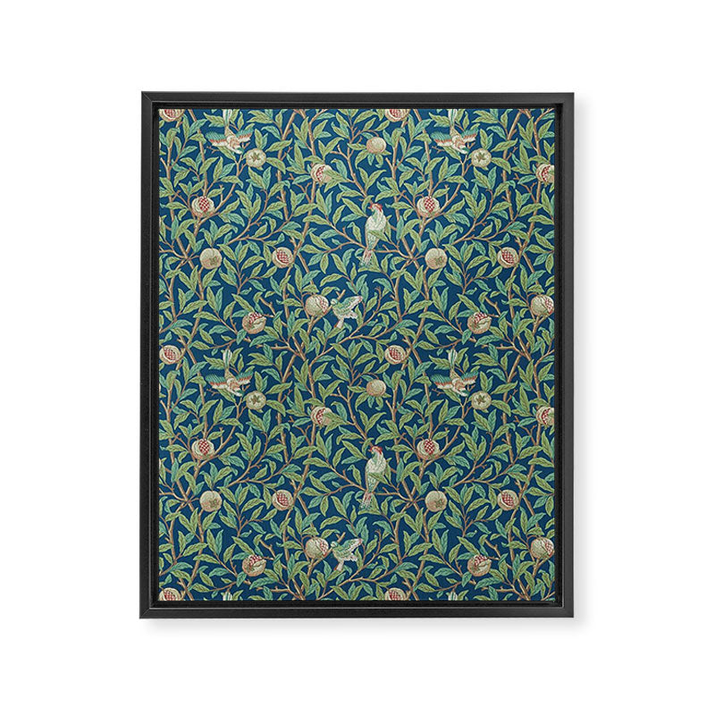 William Morris Bird and Pomegranate Blue Sage Framed Canvas Print Gallery Image 8
