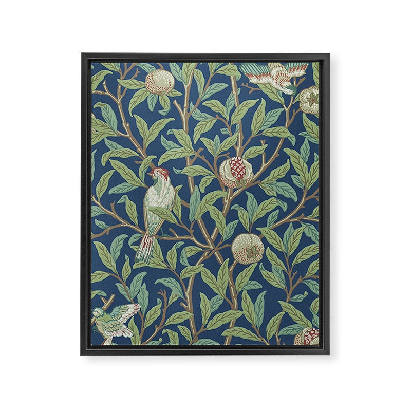 William Morris Bird and Pomegranate Detail Blue Sage Framed Canvas Print Gallery Image 8