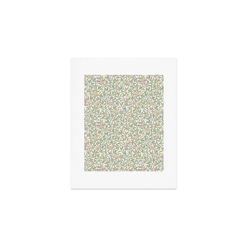 William Morris Bird and Pomegranate Pearl Jade Art Print Gallery Image 1