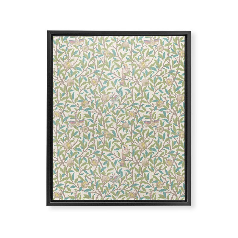 William Morris Bird and Pomegranate Pearl Jade Framed Canvas Print Gallery Image 8