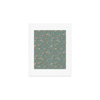 William Morris Bird and Pomegranate Turquoise Coral Art Print Gallery Image 1