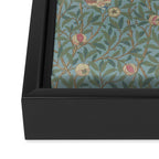 William Morris Bird and Pomegranate Turquoise Coral Framed Canvas Print Gallery Image 3