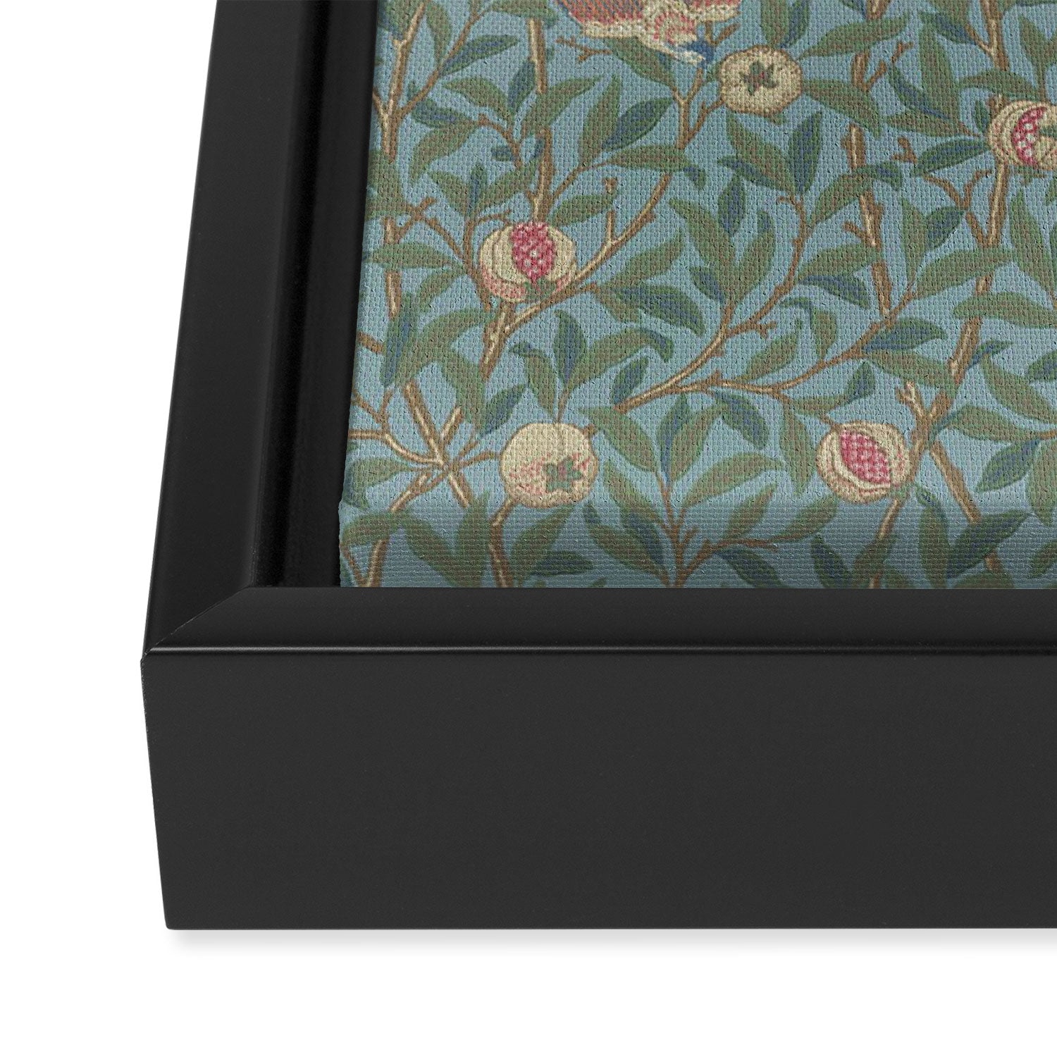 William Morris Bird and Pomegranate Turquoise Coral Framed Canvas Print Gallery Image 3