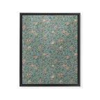 William Morris Bird and Pomegranate Turquoise Coral Framed Canvas Print Gallery Image 8