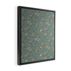 William Morris Bird and Pomegranate Turquoise Coral Framed Canvas Print Gallery Image 2