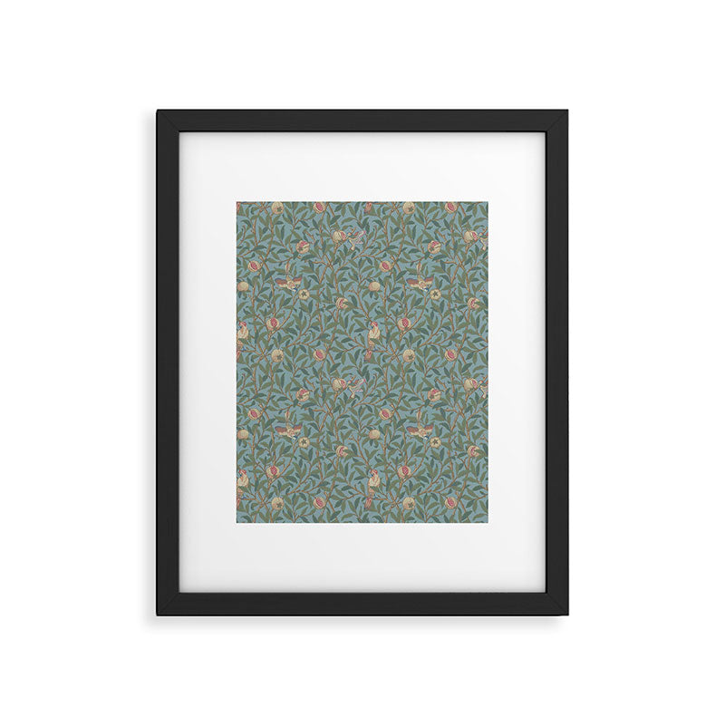 William Morris Bird and Pomegranate Turquoise Coral Framed Art Print Gallery Image 6