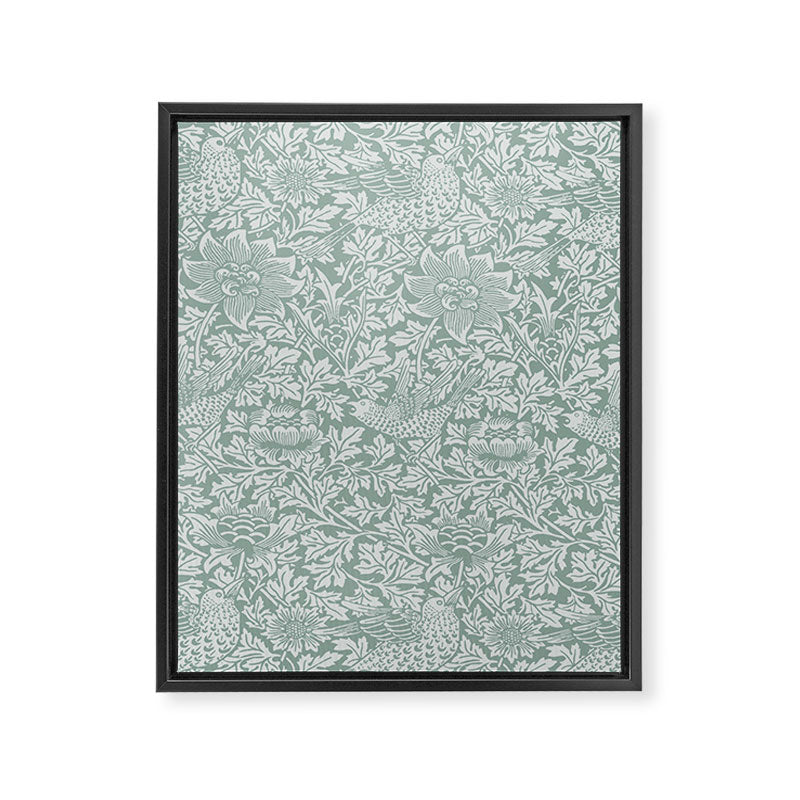 William Morris Bird & Anemone Powder Blue Framed Canvas Print Gallery Image 8