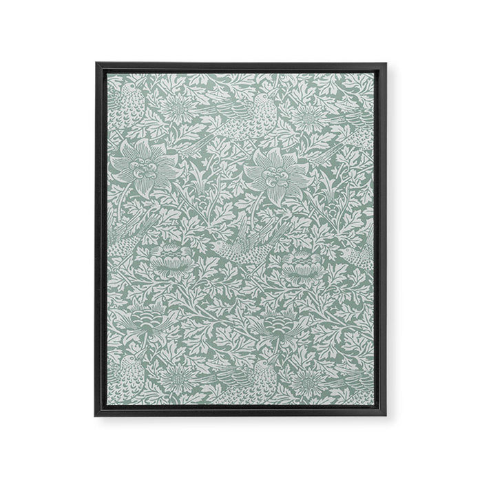 William Morris Bird & Anemone Powder Blue Framed Canvas Print Gallery Image 1