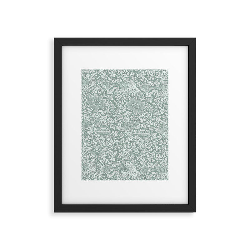 William Morris Bird & Anemone Powder Blue Framed Art Print Gallery Image 6