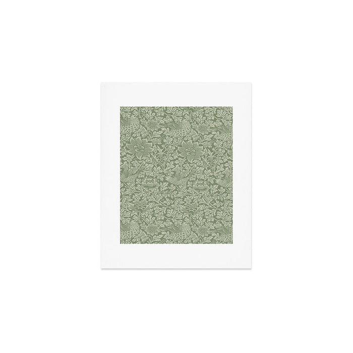 William Morris Bird & Anemone Sage Green Art Print Gallery Image 1