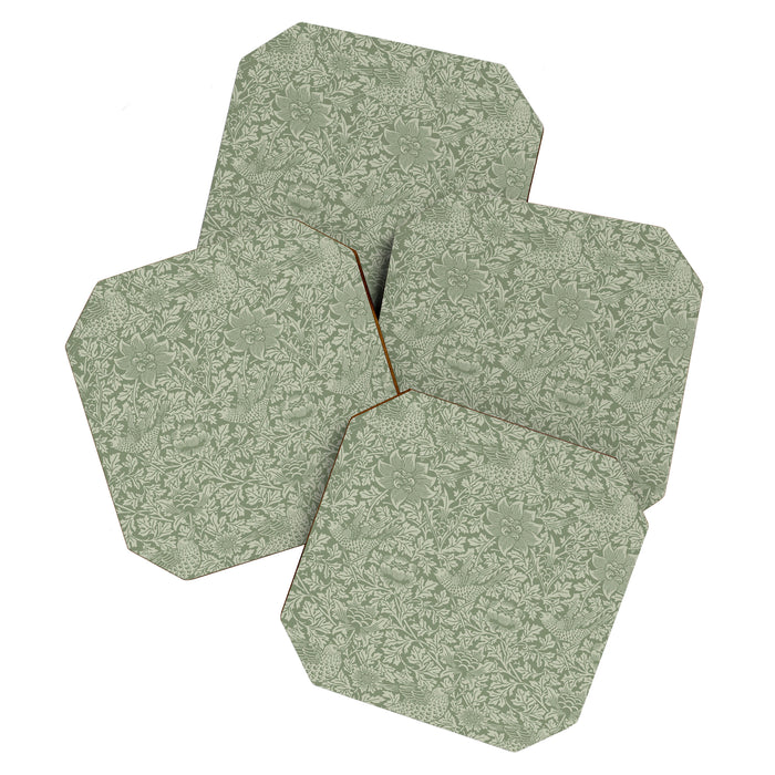 William Morris Bird & Anemone Sage Green Coaster Gallery Image 1