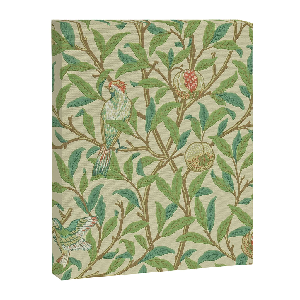 William Morris Bird & Pomegranate Bayleaf and Cream Canvas Print Gallery Image 8