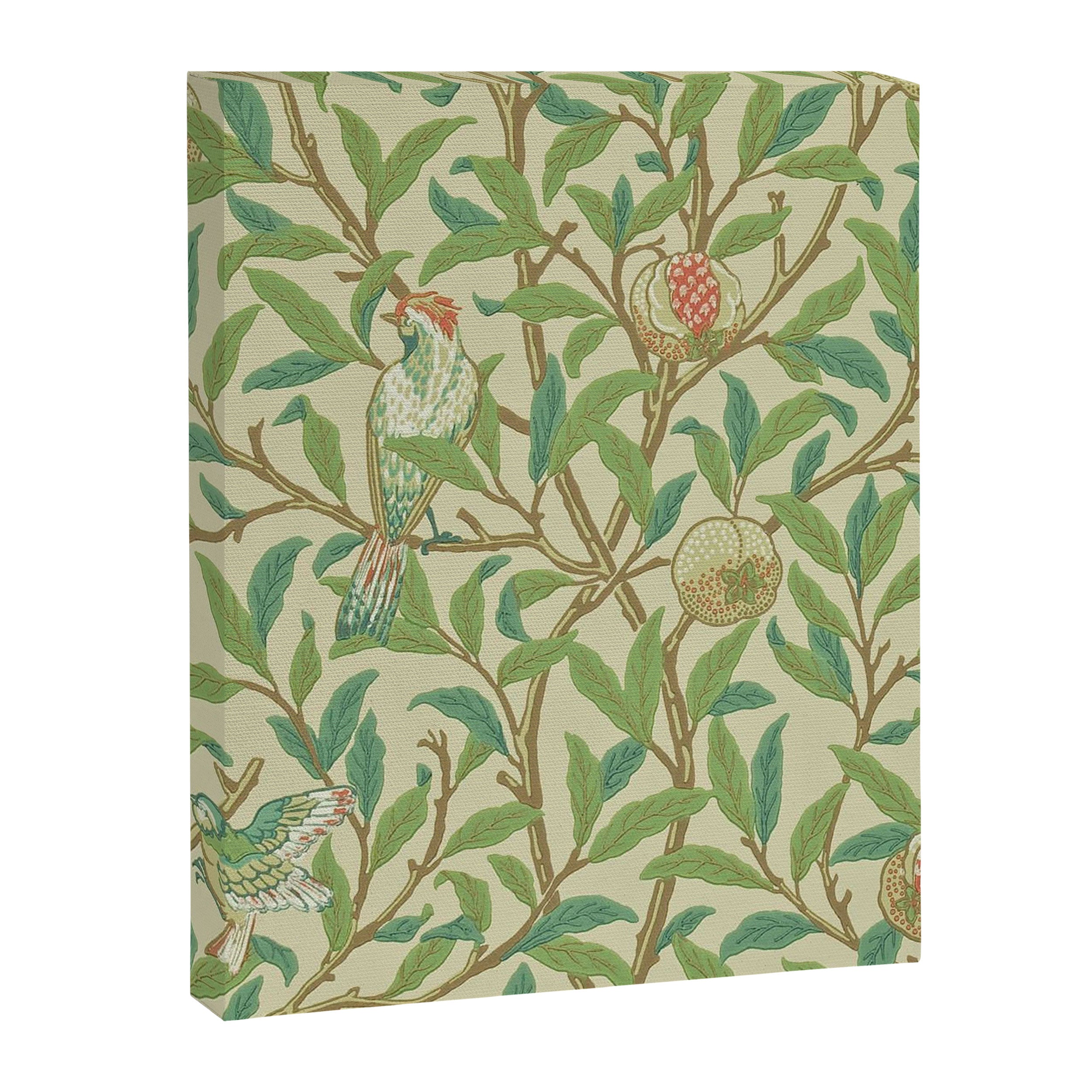 William Morris Bird & Pomegranate Bayleaf and Cream Canvas Print Gallery Image 8