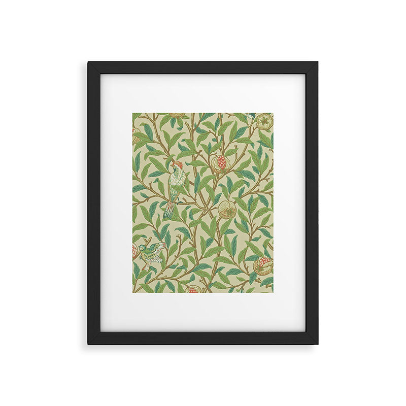 William Morris Bird & Pomegranate Bayleaf and Cream Framed Art Print Gallery Image 6