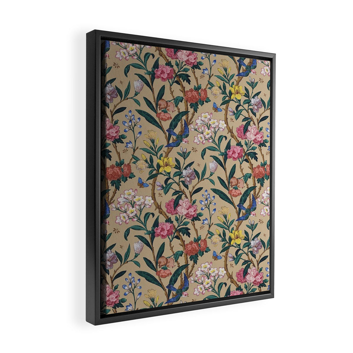 William Morris Birds, Butterflies and Bees Vintage Pattern Framed Canvas Print Gallery Image 2