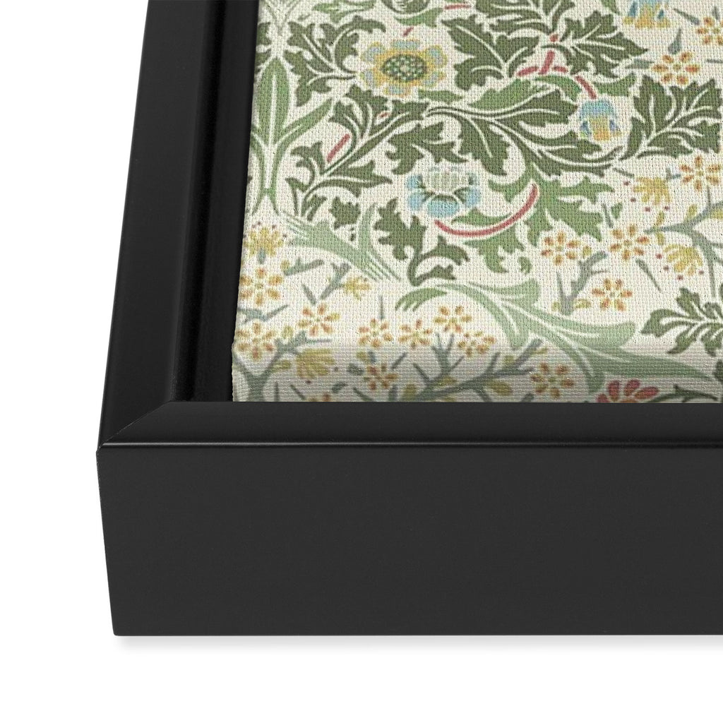 William Morris Blackthorn Cream Pastel Floral Framed Canvas Print Gallery Image 3