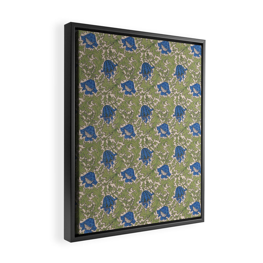 William Morris Blue Anemone  Framed Canvas Print Gallery Image 2