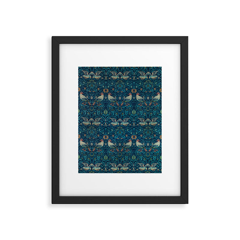 William Morris Blue Birds Vintage Pattern Framed Art Print Gallery Image 5