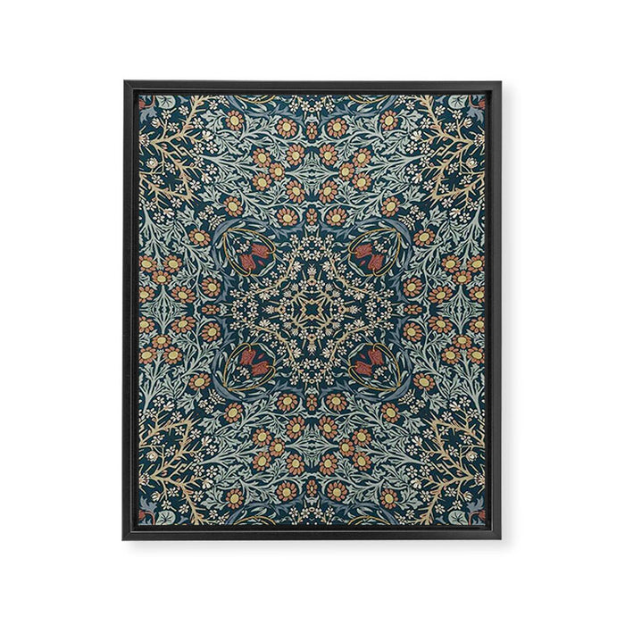 William Morris Blue Framed Canvas Print Gallery Image 1