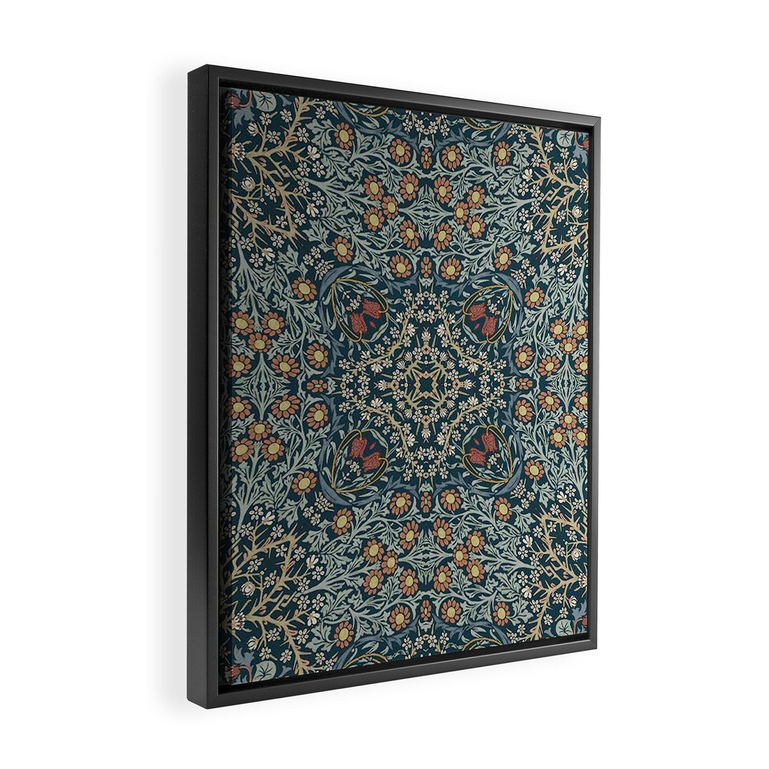 William Morris Blue Framed Canvas Print Gallery Image 2