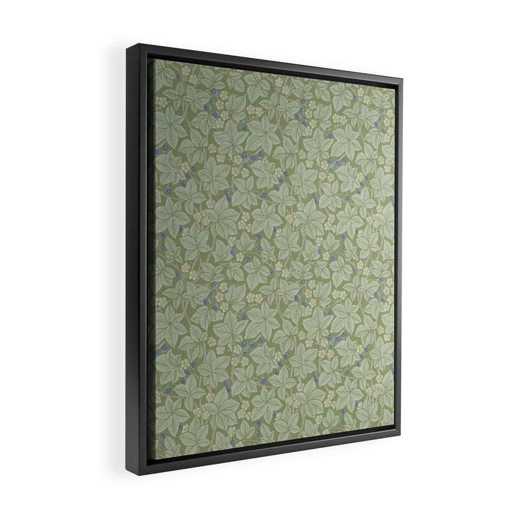 William Morris Bramble Thyme Green Framed Canvas Print Gallery Image 2