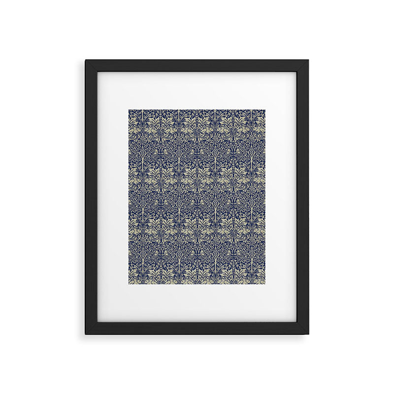 William Morris Brer Rabbit Indigo Blue Vintage Pattern Framed Art Print Gallery Image 6