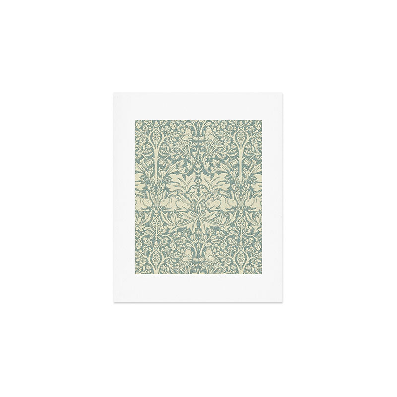 William Morris Brer Rabbit Blue Slate Vellum Pattern Art Print Gallery Image 1