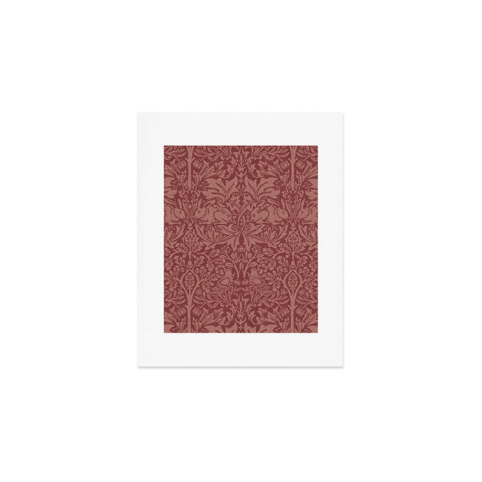 William Morris Brer Rabbit Brick Red Vintage Pattern Art Print Gallery Image 1