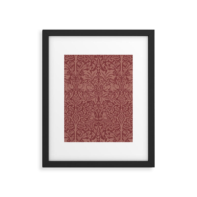 William Morris Brer Rabbit Brick Red Vintage Pattern Framed Art Print Gallery Image 6