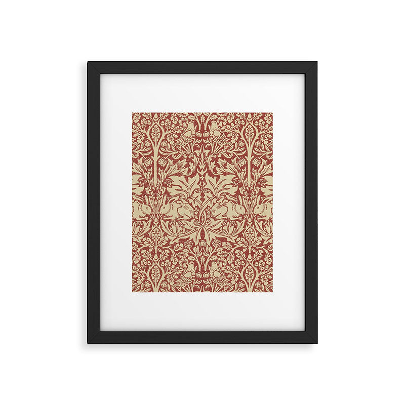 William Morris Brer Rabbit Church Red Biscuit Vintage Pattern  Framed Art Print Gallery Image 6