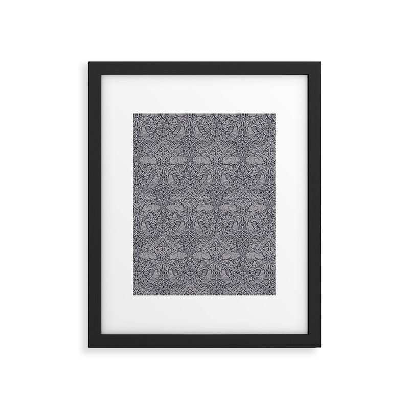 William Morris Brer Rabbit Ink Silver Vintage Pattern Framed Art Print Gallery Image 6