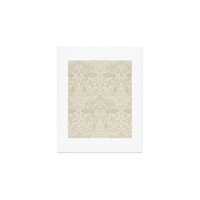 William Morris Brer Rabbit Linen Beige Vintage Pattern Art Print Gallery Image 1