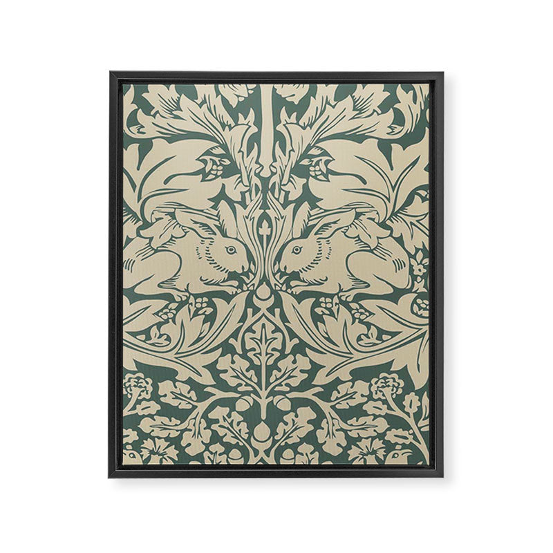 William Morris Brother Rabbit Sage Green Brer Art Framed Canvas Print Gallery Image 8