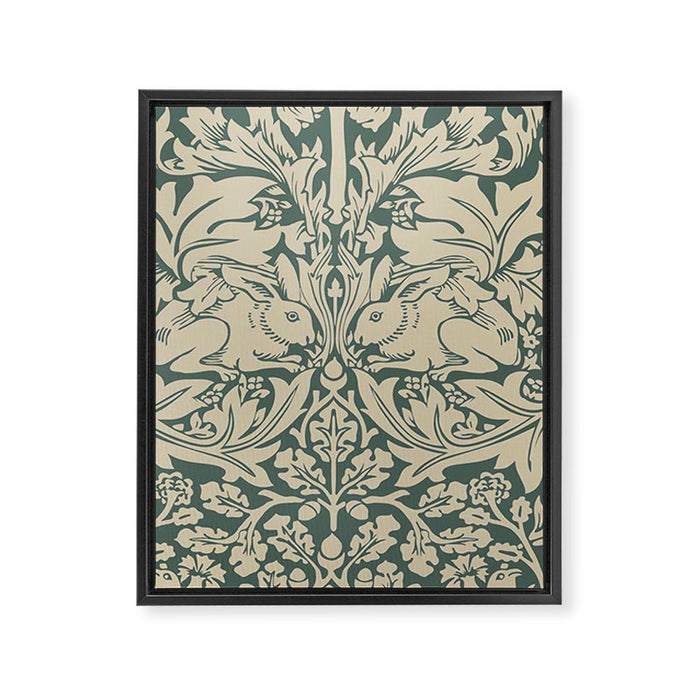 William Morris Brother Rabbit Sage Green Brer Art Framed Canvas Print Gallery Image 1